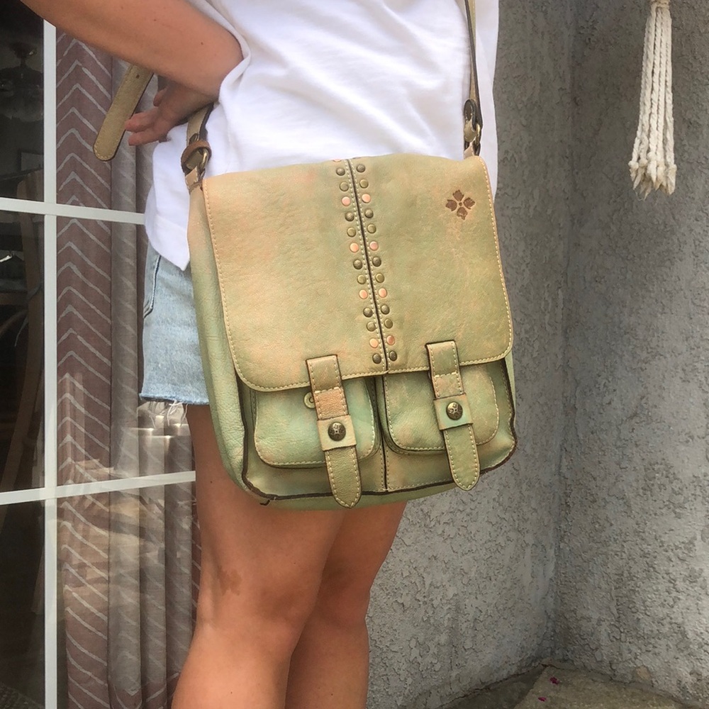 Patricia Nash Green Satchel Crossbody Bag
